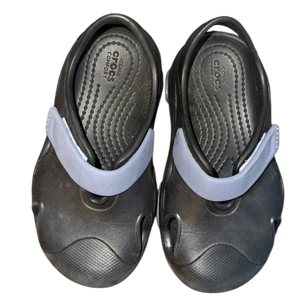 Crocs All Terrain Toddler Fisherman Sandal Black Closed Toe Slip-on Children’s 9